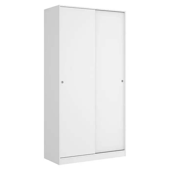 Armario para ropa con puertas correderas Slide - L x An x Al: 50 x 100 x 204 cm, Blanco - Vista angular
