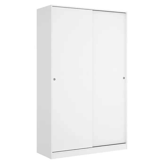 Armario para ropa con puertas correderas Slide - L x An x Al: 50 x 120 x 204 cm, Blanco - Vista angular