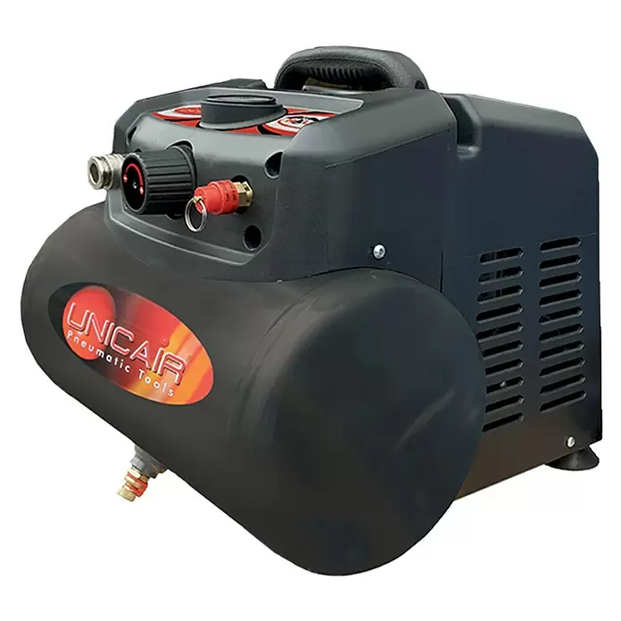 Unicair Compresor Halcón - 8 bar, 1,5 kW, Capacidad de la caldera: 6 l - Vista angular