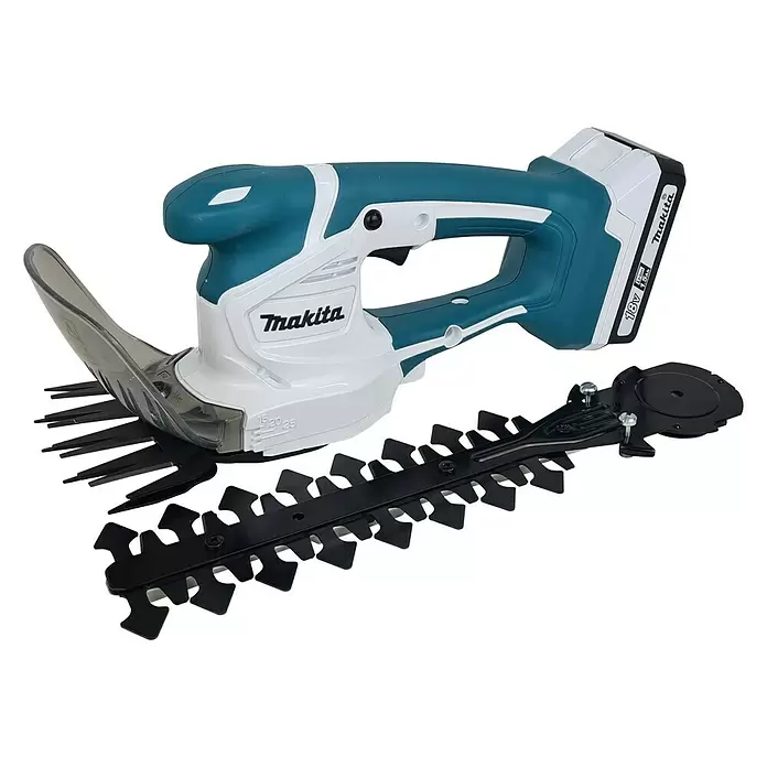 Makita Akku-Grasschere UM110DWYX - 18 V, 1 Akku, Messerbreite: 11 cm - Diagonale Ansicht