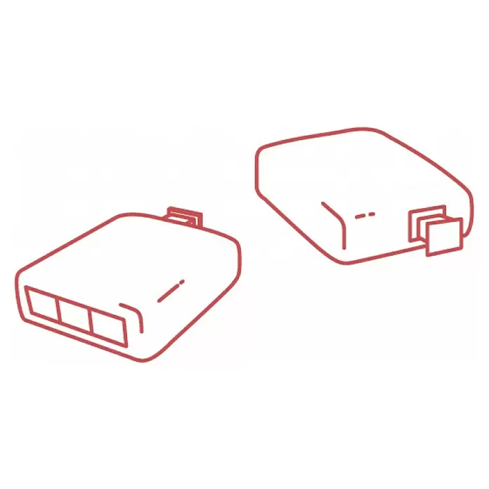 Cable de fibra óptica Kit básico - Blanco, Largo: 20 m - Dibujo técnico
