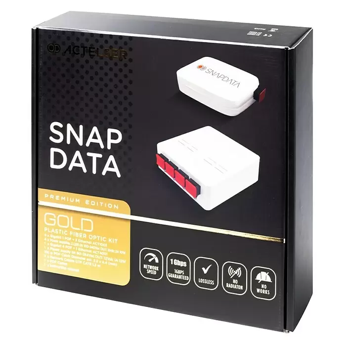 Cable de fibra óptica Kit gold - Blanco, Largo: 100 m - Vista angular