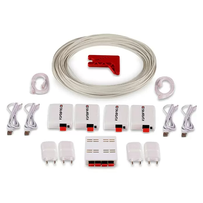 Cable de fibra óptica Kit gold - Blanco, Largo: 100 m - Vista descendente