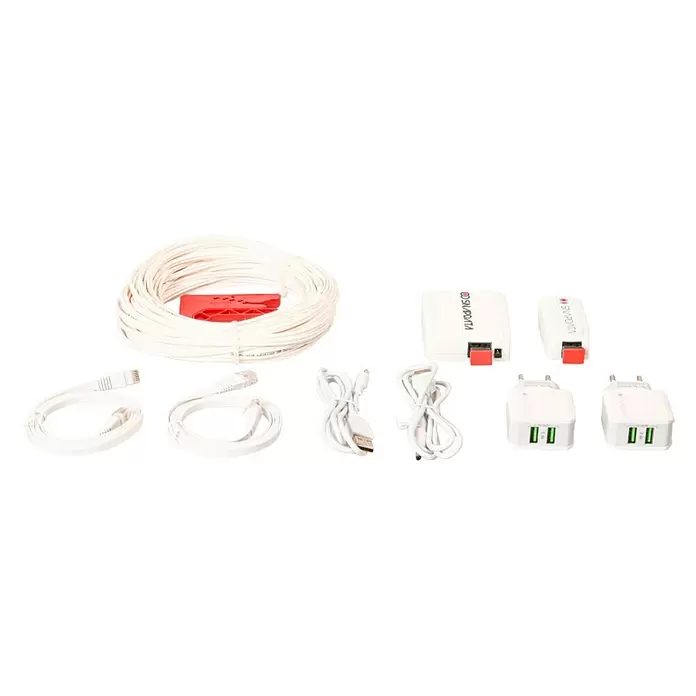 Cable de fibra óptica Kit basic Eco - Blanco, 30 m - Vista descendente