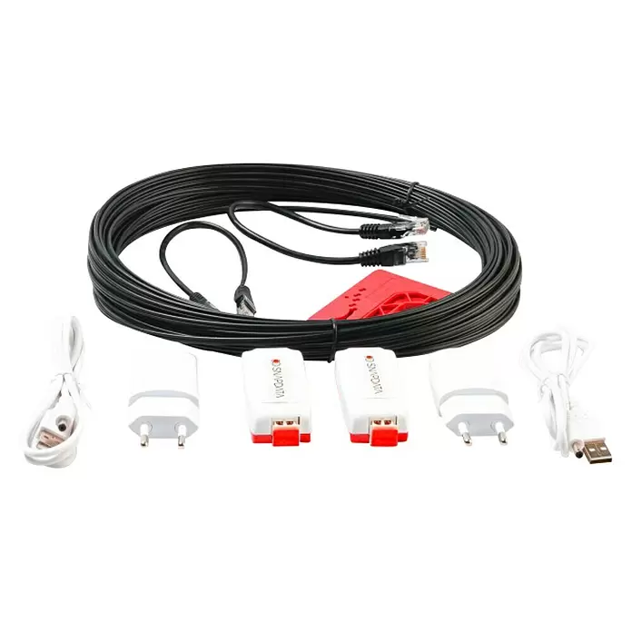 Cable de fibra óptica Kit single Snap data - Negro/blanco, Largo: 20 m - Vista descendente