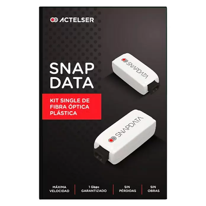 Cable de fibra óptica Kit single Gigabit - Negro/blanco, Largo: 20 m - Vista frontal