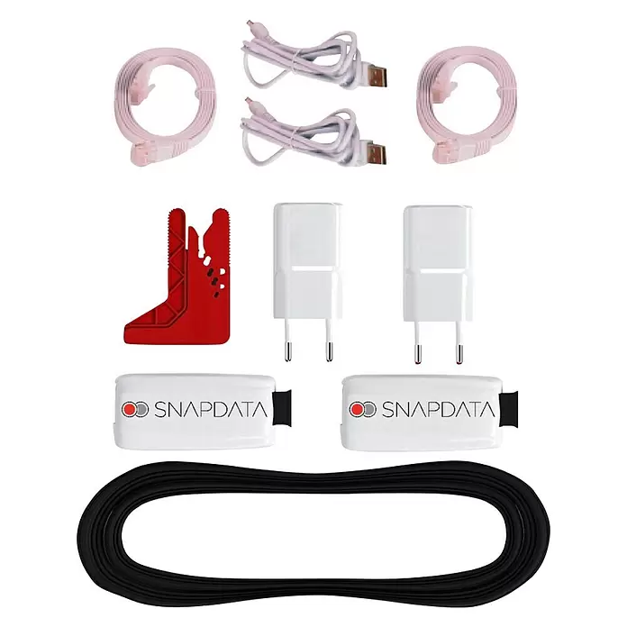 Cable de fibra óptica Kit single Gigabit - Negro/blanco, Largo: 20 m - Vista descendente