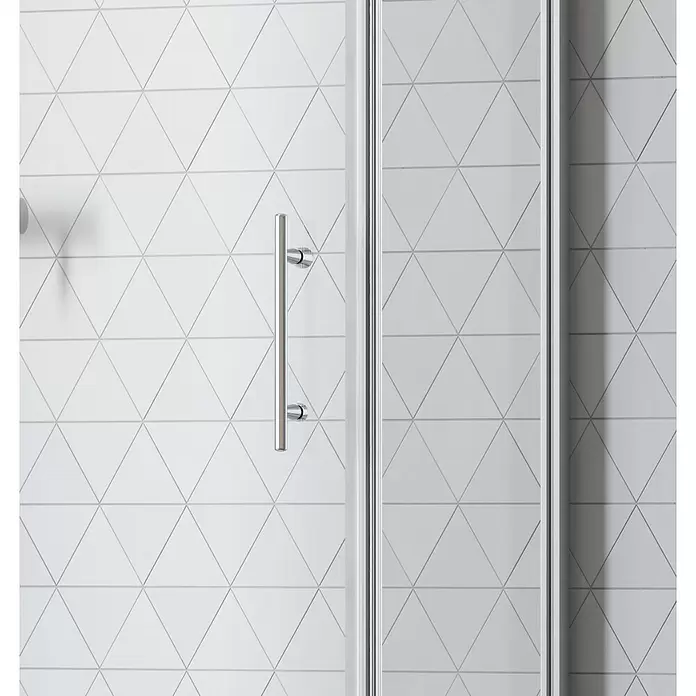 Camargue Vario Eckdusche S3+S7 - 90 x 90 x 195 cm, Stärke: 6 mm, Silber - Detailaufnahme