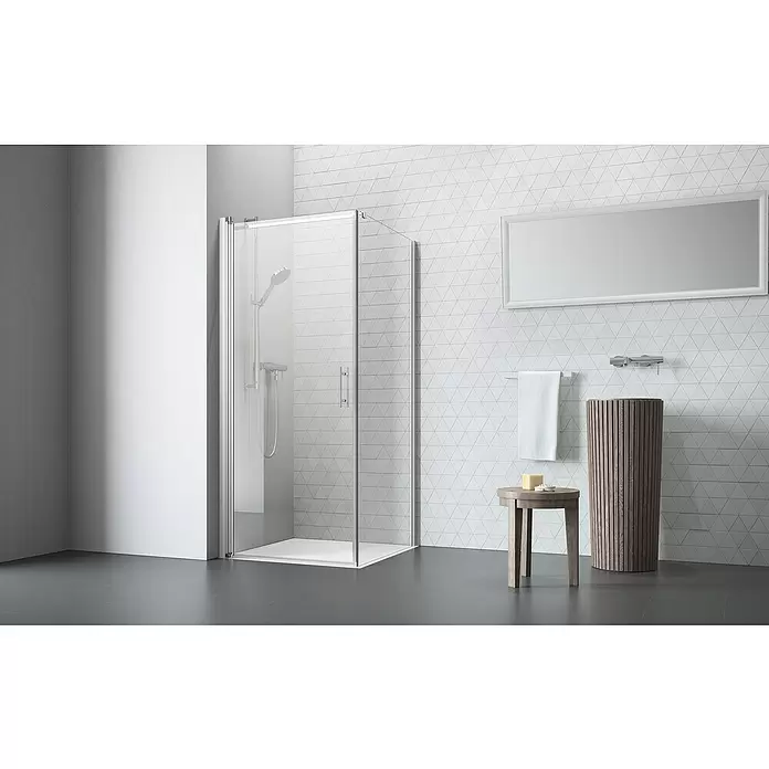 Camargue Vario Eckdusche S3+S7 - 90 x 90 x 195 cm, Stärke: 6 mm, Silber - Stimmungsaufnahme