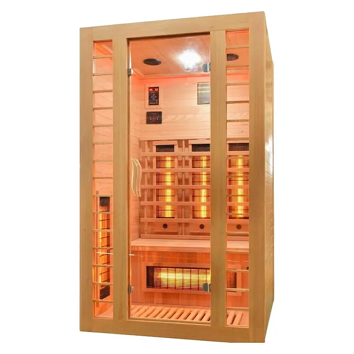 Sanotechnik Infracrvena sauna Fresh - 2.000 W, 6 reflektora s crvenim svjetlom, D x Š x V: 120 x 105 x 195 cm - Dijagonalni pogled