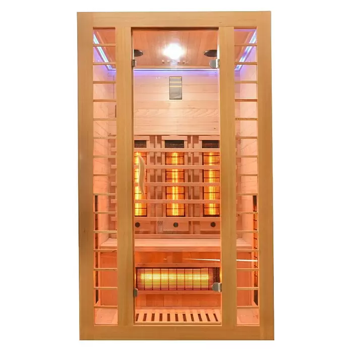 Sanotechnik Infracrvena sauna Fresh - 2.000 W, 6 reflektora s crvenim svjetlom, D x Š x V: 120 x 105 x 195 cm - Pogled sprijeda