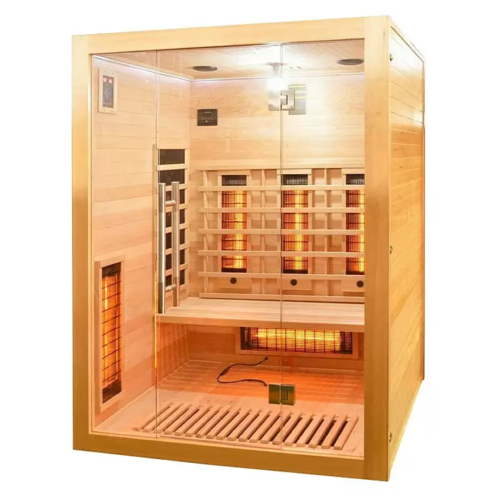 Sanotechnik Infracrvena sauna Open - 6 reflektora s crvenim svjetlom, 150 x 120 x 200 cm - Dijagonalni pogled