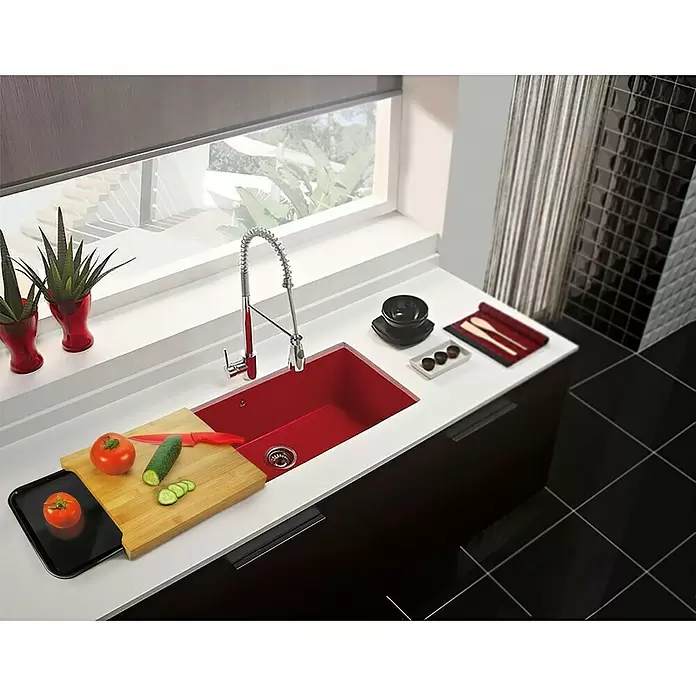 Jocca Tabla de cortar con bandeja - L x An x Al: 36 x 27,5 x 5,4 cm - Producto en uso