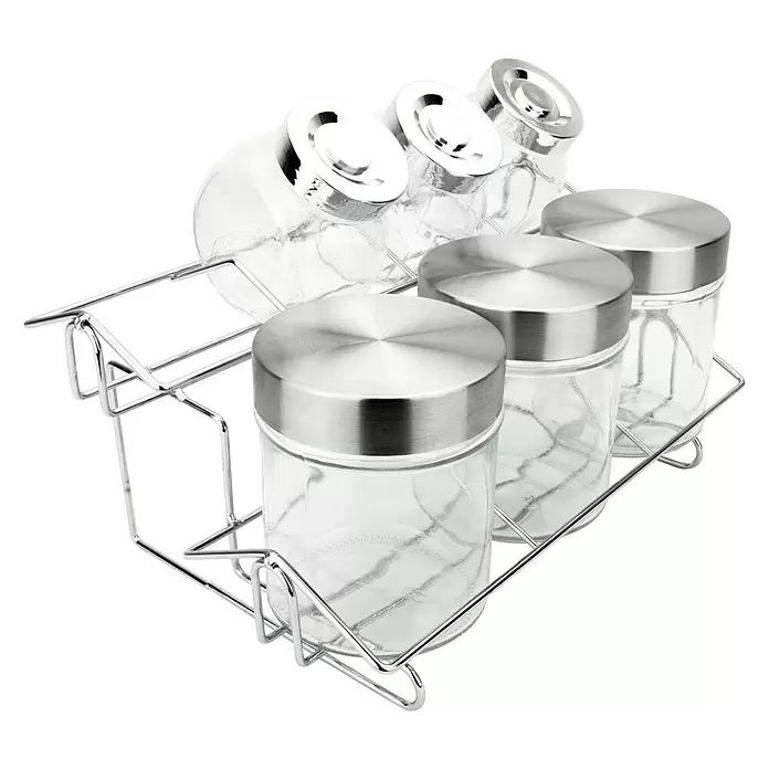 Jocca Especiero de cristal 7 uds - L x An x Al: 16 x 27 x 18 cm, Vidrio - Vista angular