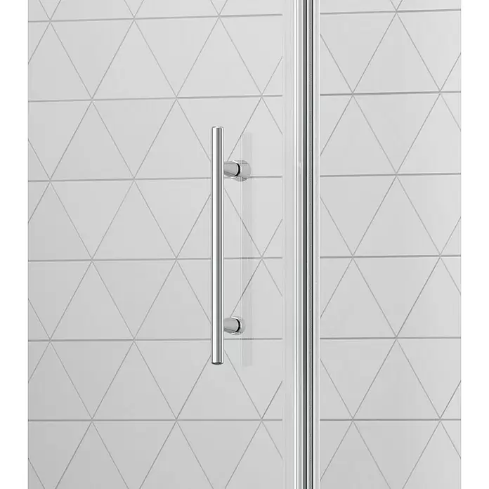 Camargue Vario Eckdusche S53+S5 - 90 x 75 x 195 cm, Beschichtet, Stärke: 6 mm, Silber - Detailaufnahme