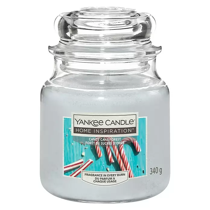 Yankee Candle Home Inspirations Duftkerze - Im Glas, Candy Cane Forest, Medium - Vorderansicht