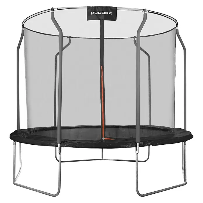 Hudora Trampolin First 300V - Durchmesser: 300 cm, Schwarz - Vorderansicht