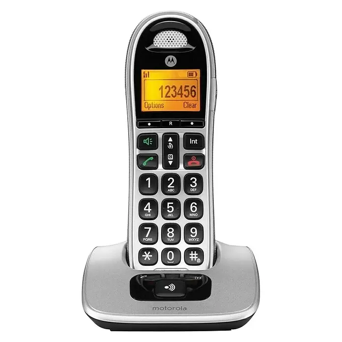 Motorola Teléfono inalámbrico CD301 - Funciones: Rellamada, Plateado - Vista frontal