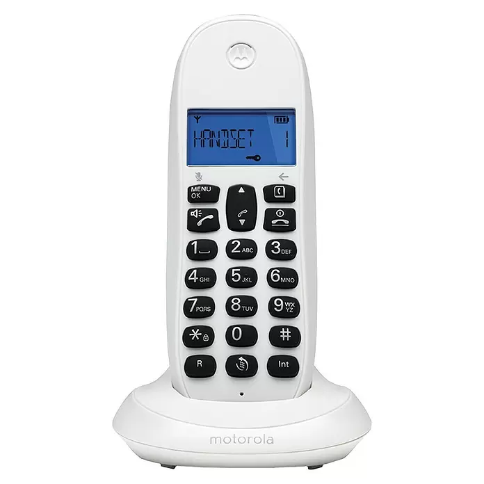 Motorola Teléfono inalámbrico C1001L - Funciones: Mudo, Blanco - Vista frontal