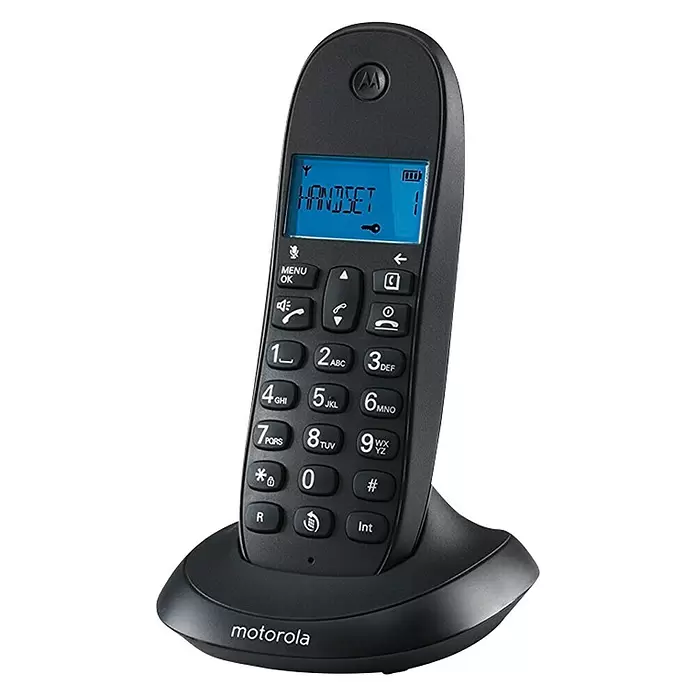 Motorola Teléfono inalámbrico C1001L - Funciones: Rellamada, Negro - Vista angular