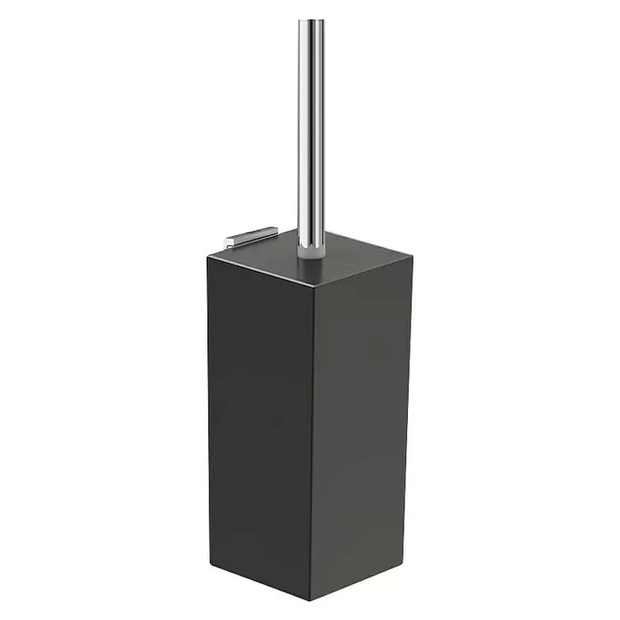 Roca Rubik Escobillero de pared - Negro, Metal - Vista angular
