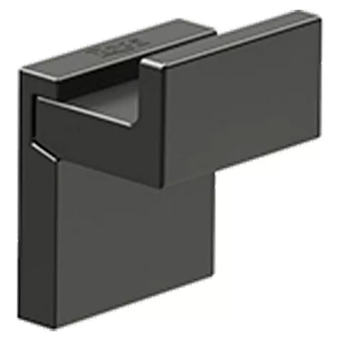 Roca Rubik Colgador de baño - Número de ganchos: 1 ud., Negro, Brillante - Vista angular