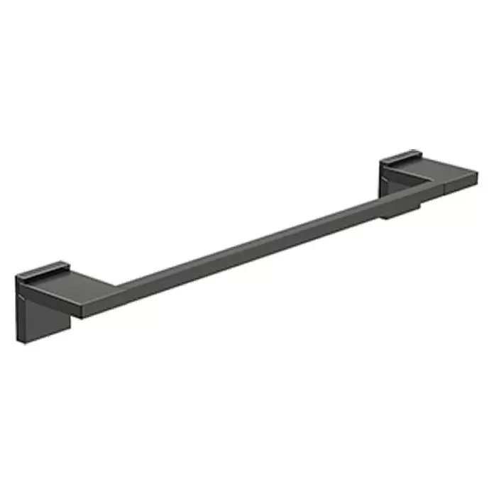 Roca Rubik Toallero de barra - Ancho: 40 cm, Negro, Brillante - Vista angular
