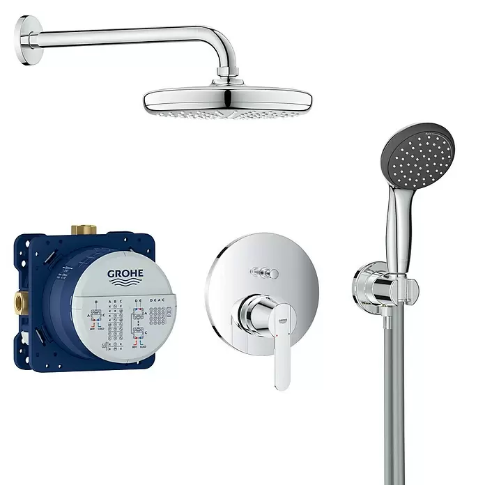 Grohe Get Conjunto de ducha empotrado - Número de funciones: 2 ud., Cromo - Vista angular
