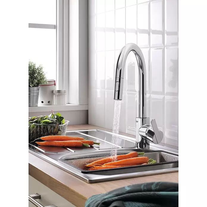 Grohe Feel Grifo de cocina - Cromo, Brillante, Grifo extraíble - Foto ambiente