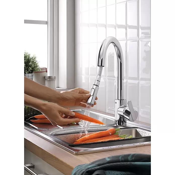 Grohe Feel Keukenkraan - Chroom, Glanzend, Uittrekbare uitloop - Sfeeropname