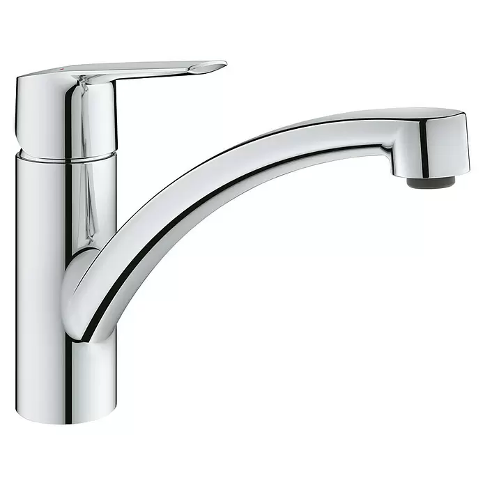 Grohe Start Spültischarmatur QuickFix - Chrom, Glänzend, Mittelhoher Auslauf - Diagonale Ansicht