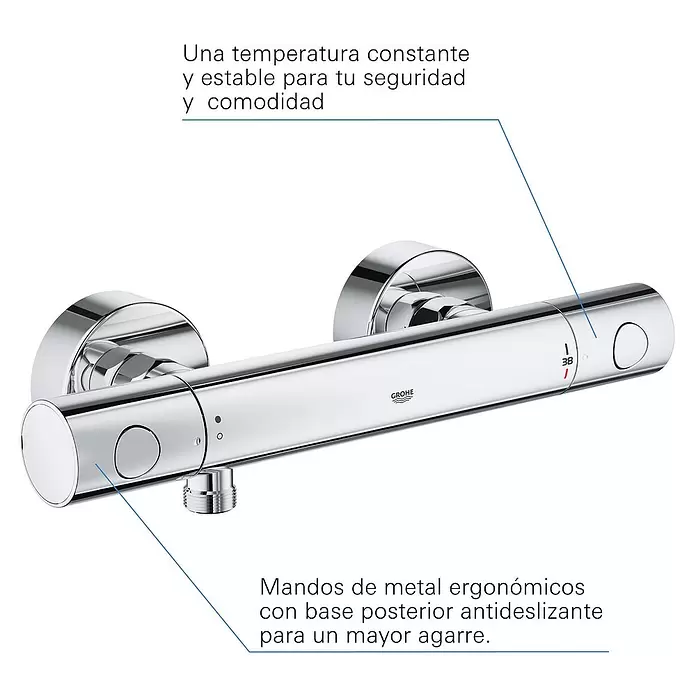 Grohe Brausethermostat Precision Get - Chrom, Glänzend - Skizze
