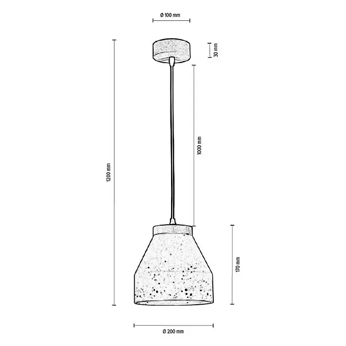 Spotlight Pendelleuchte Tristan - Höhe: 120 cm - Skizze