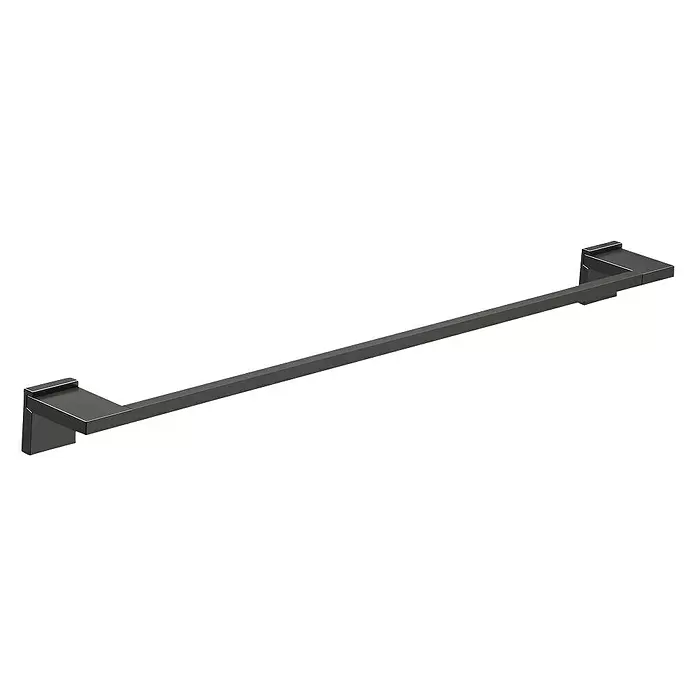 Roca Rubik Toallero de barra - Ancho: 60 cm, Negro, Brillante - Vista angular