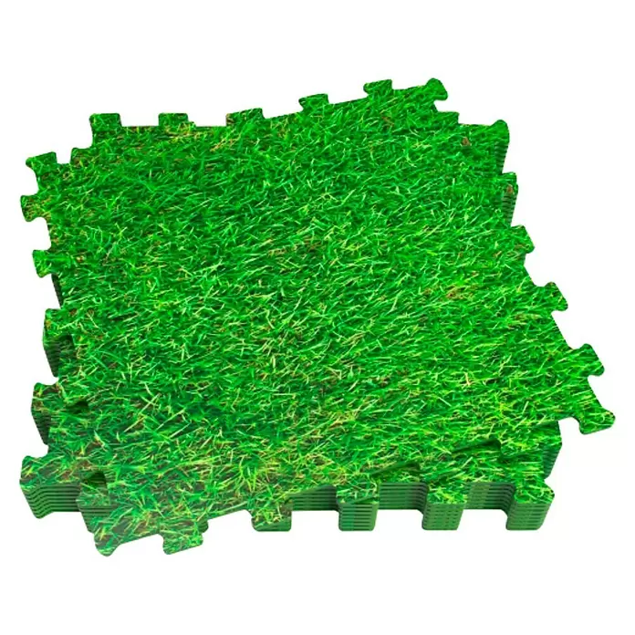 Estera de protección de suelo Puzzle - L x An: 50 x 50 cm, Verde - Vista angular