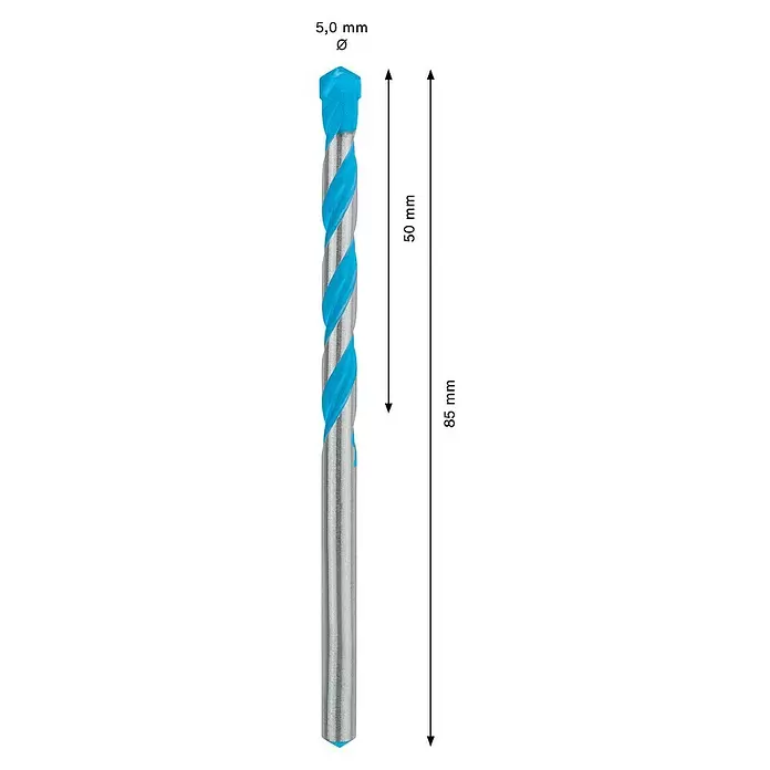 Bosch Professional Expert Broca multiuso CYL-9 MultiConstruction - Ø x L: 5 x 85 mm, Longitud de trabajo: 50 mm - Dibujo técnico