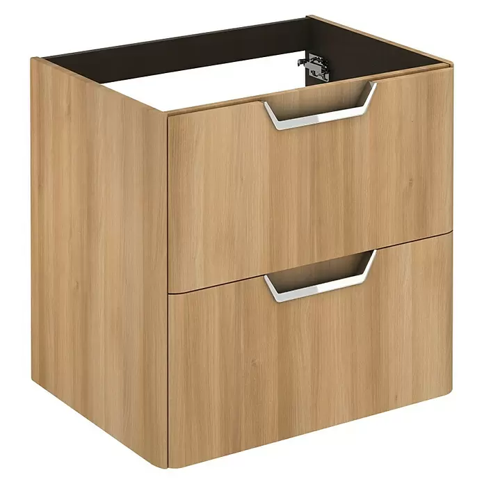 Beauty Waschtischunterschrank - 59,5 x 45 x 56,5 cm, Nordic Eiche, Matt - Diagonale Ansicht
