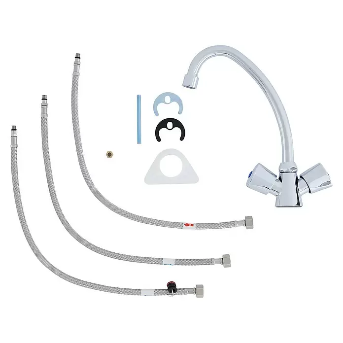 Thermoflow Spültischarmatur QMIX 12 - Chrom, Glänzend - Ansicht von oben