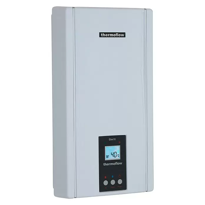 Thermoflow Durchlauferhitzer Elex 18N - 18 kW, 7 l/min bei 35 °C, Elektronisch - Diagonale Ansicht
