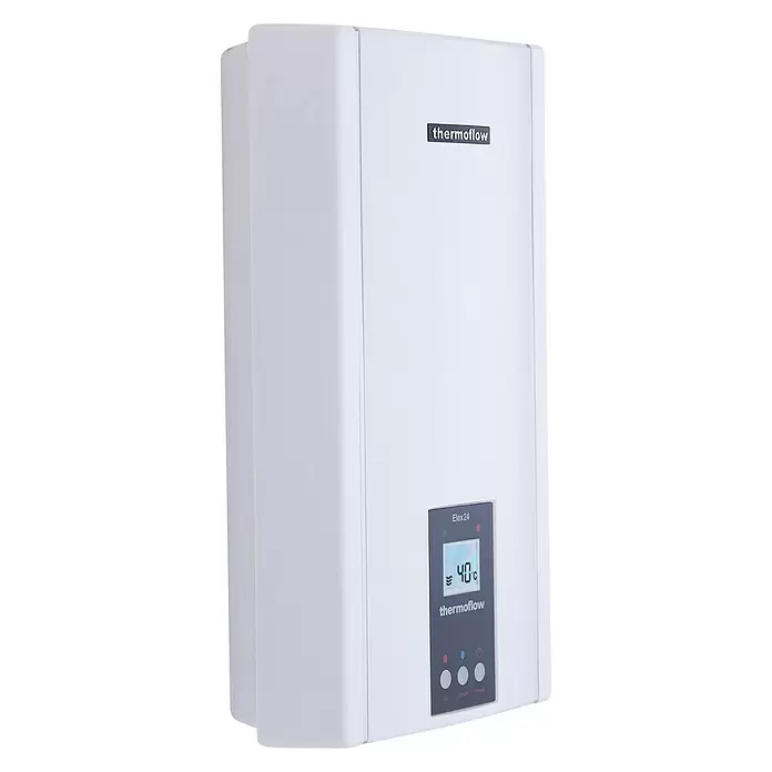 Thermoflow Durchlauferhitzer Elex 24N - 24 kW, 9,3 l/min bei 35 °C, Elektronisch - Diagonale Ansicht