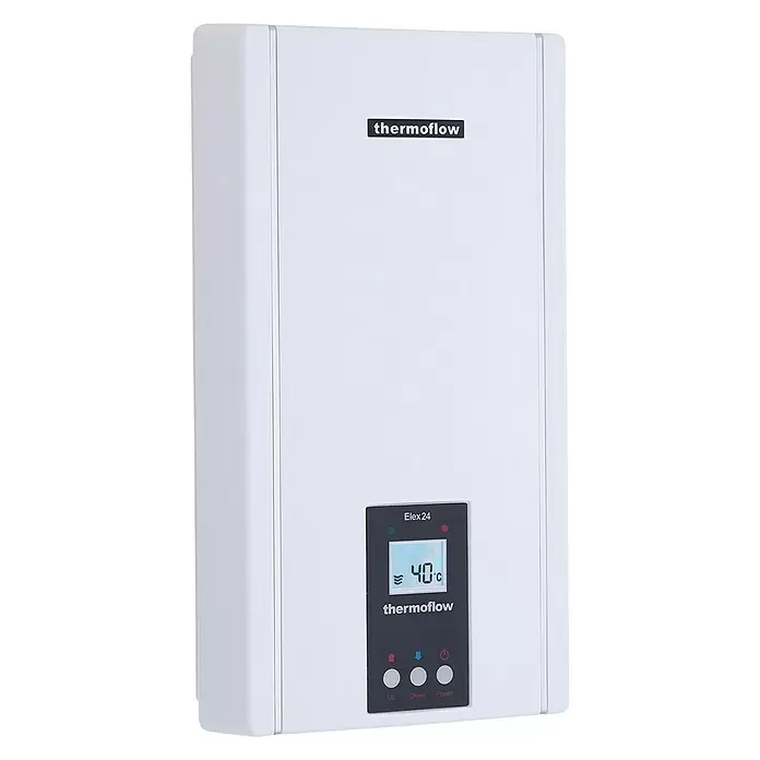 Thermoflow Durchlauferhitzer Elex 24N - 24 kW, 9,3 l/min bei 35 °C, Elektronisch - Diagonale Ansicht
