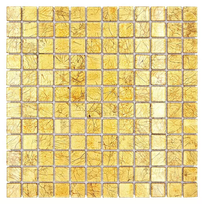Mozaïektegel vierkant glas Uni CM 4GO10 - 30 x 30 cm, Goud, Glanzend - Bovenaanzicht