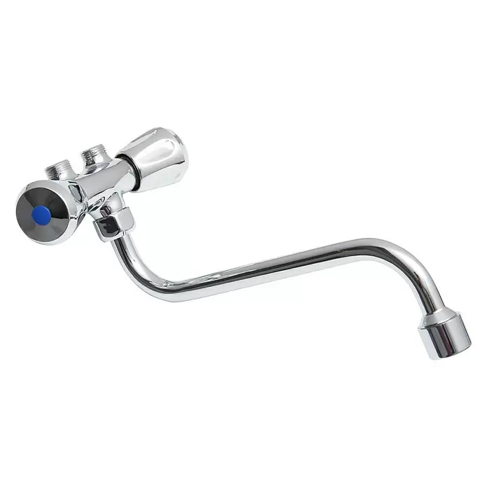 Thermoflow Spültischarmatur QMIX 10 - Chrom, Glänzend - Diagonale Ansicht