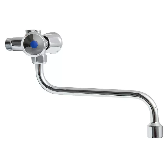 Thermoflow Spültischarmatur QMIX 10 - Chrom, Glänzend - Diagonale Ansicht
