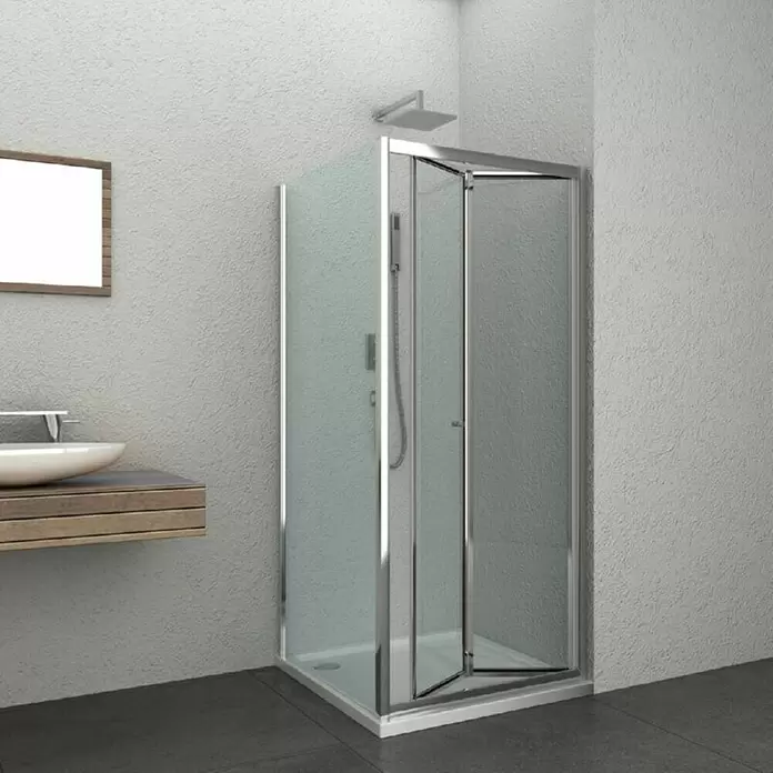 Sanotechnik Tuš stijena Elite - Š x V: 90 x 195 cm, Debljina: 6 mm, Srebrne boje - Živopisni prikaz
