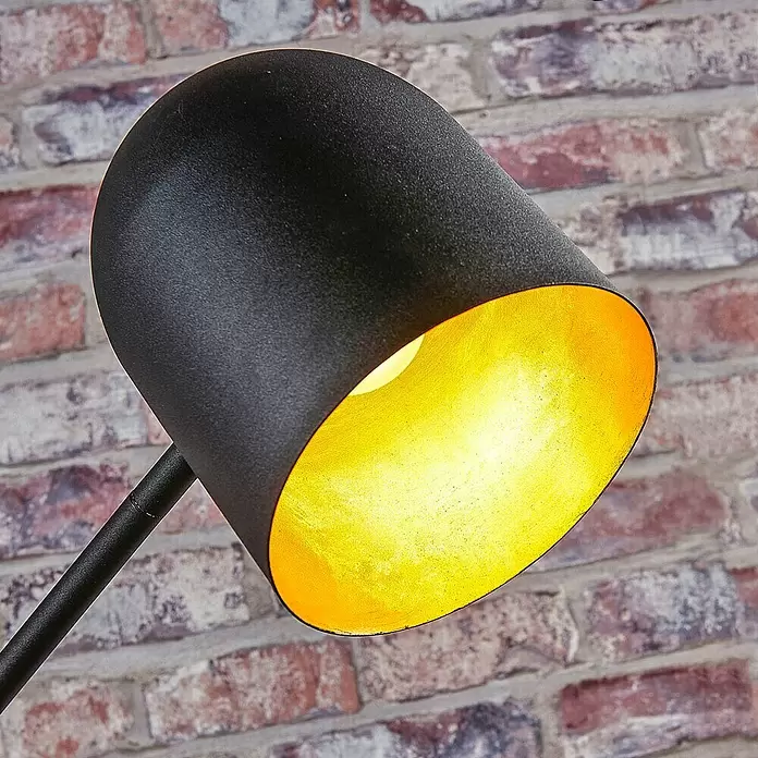 LED-Leseleuchte - 60 W, Höhe: 140 cm, Schwarz/Gold - Detailaufnahme
