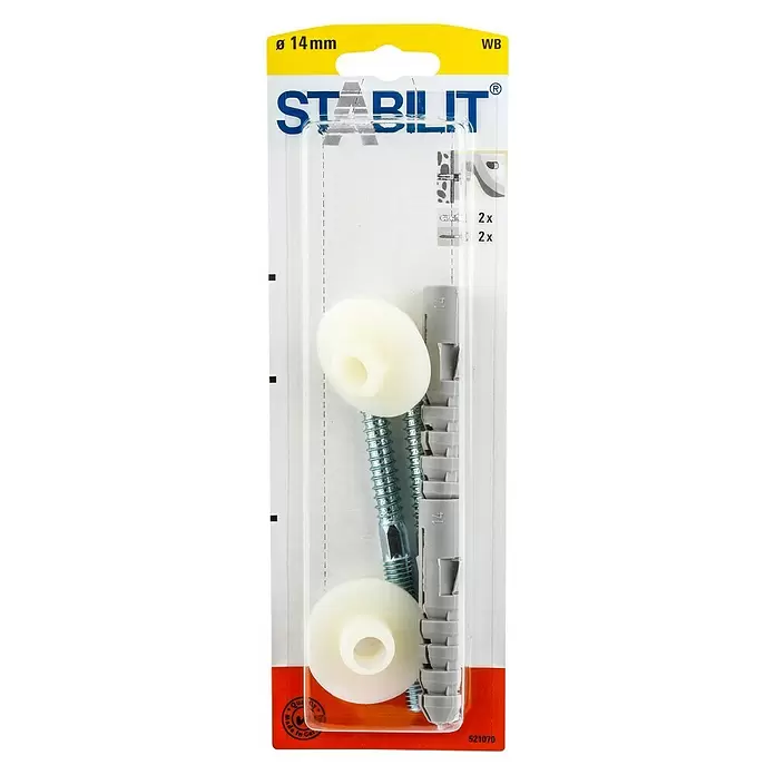 Stabilit Waschtischbefestigung - Durchmesser Dübel: 14 mm, Länge Dübel: 75 mm, 2 Stk. - Vorderansicht