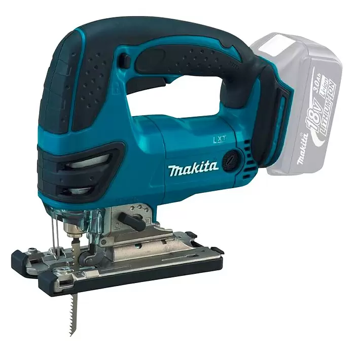 Makita Akumulatorska ubodna pila DJV180Z SOLO - 18 V, Litij-ionska, Bez akumulatora, Broj udaraca u praznom hodu: 0 – 2600 poteza/min - Dijagonalni pogled