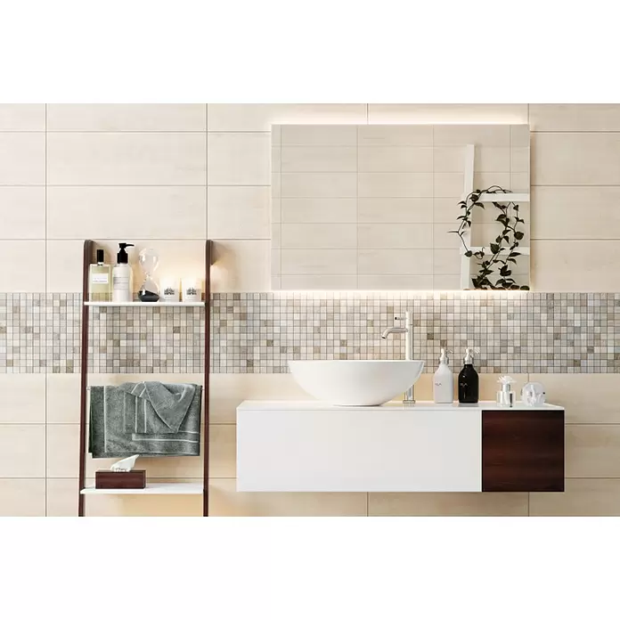 Wandfliese Miami Beach - 20 x 60 cm, Beige, Matt - Stimmungsaufnahme