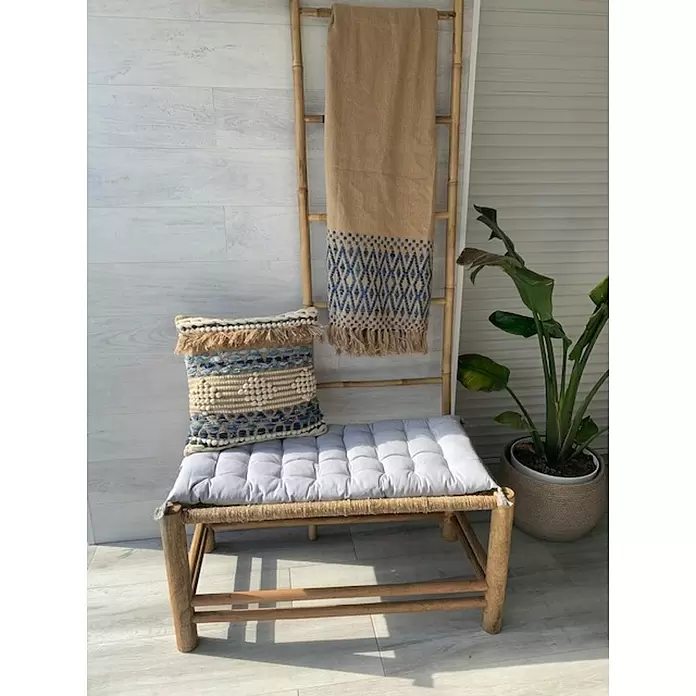 Banco de jardín Madera - L x An x Al: 90 x 45 x 45 cm, Natural/marrón claro - Foto ambiente